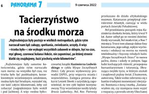 Tacierzyństwo na środku morza, artykuł w Panorama 7